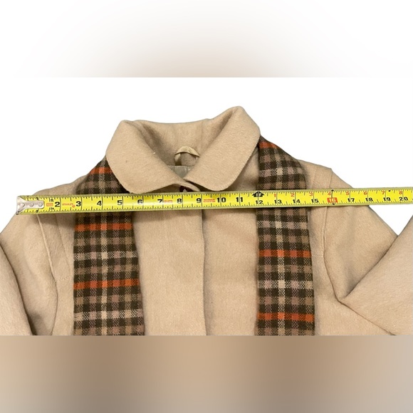 Nina Hazan Women's Wool Trench Coat Tan Button Closure - Picture 10 of 15